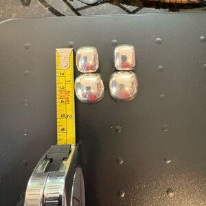 Silver Square Dangle Clip-On Earrings